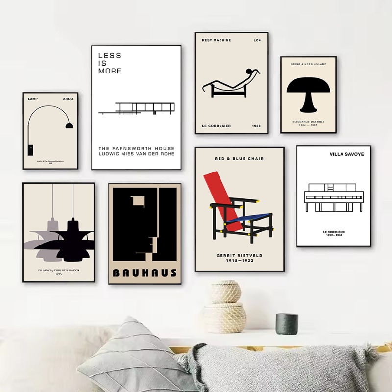 Interior Design Layout - Classic Farnsworth House Bauhaus Design Abstract