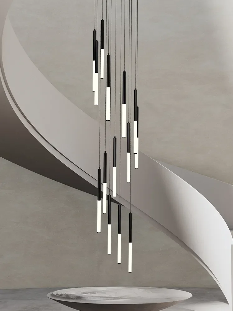 Interior Design Youtube - Modern LED Creative Black Round Tube