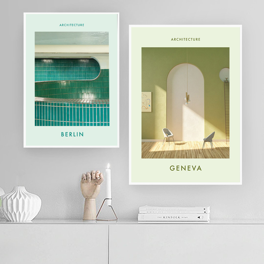 Interior Design York - Geneva Berlin modern architecture art print