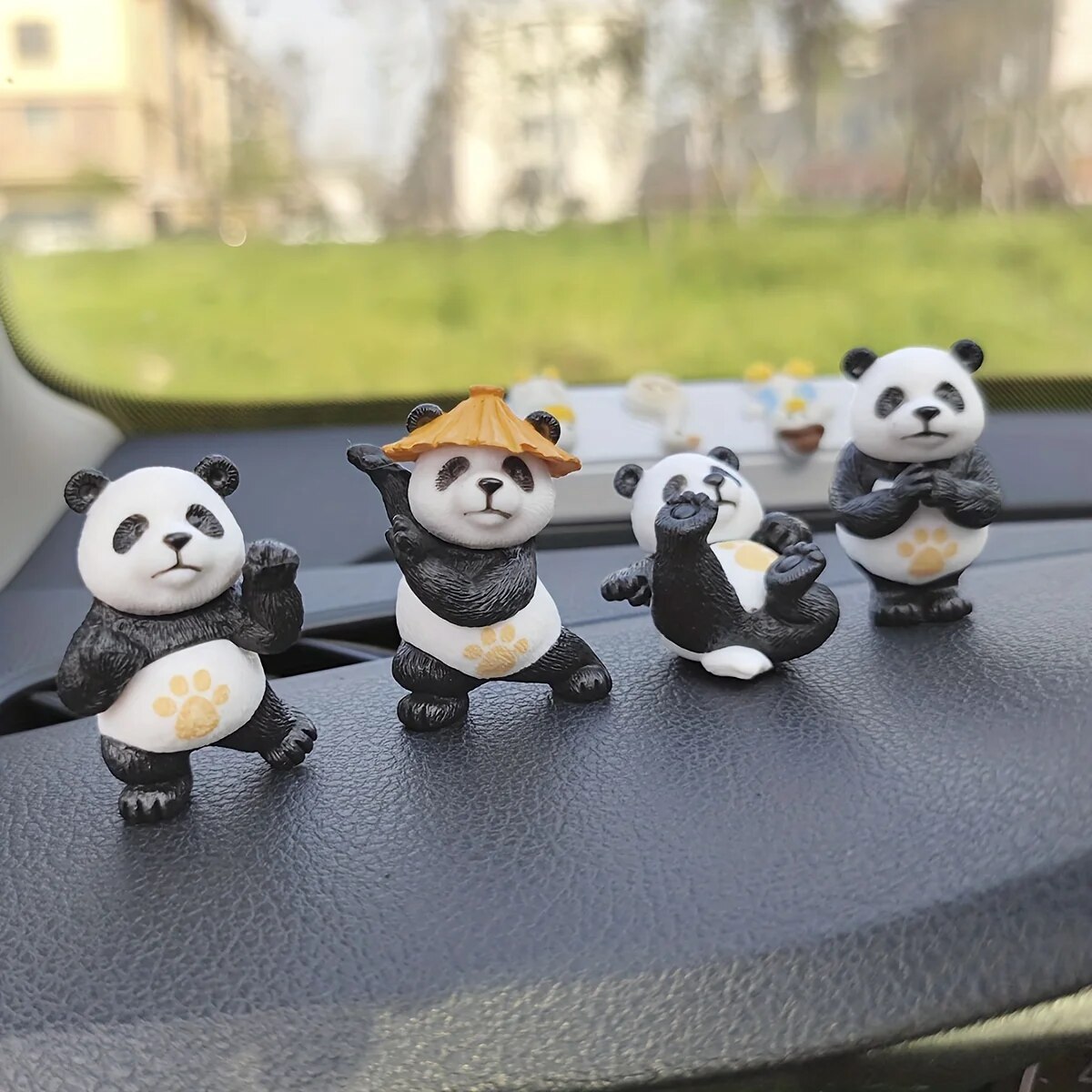 Interior Design Degree - 4pcs/set Panda Design Car Ornaments Car
