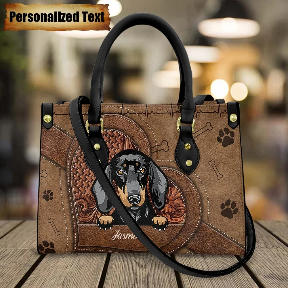 Interior Design Name - Leather Shoulder Bags for Woman Personalized