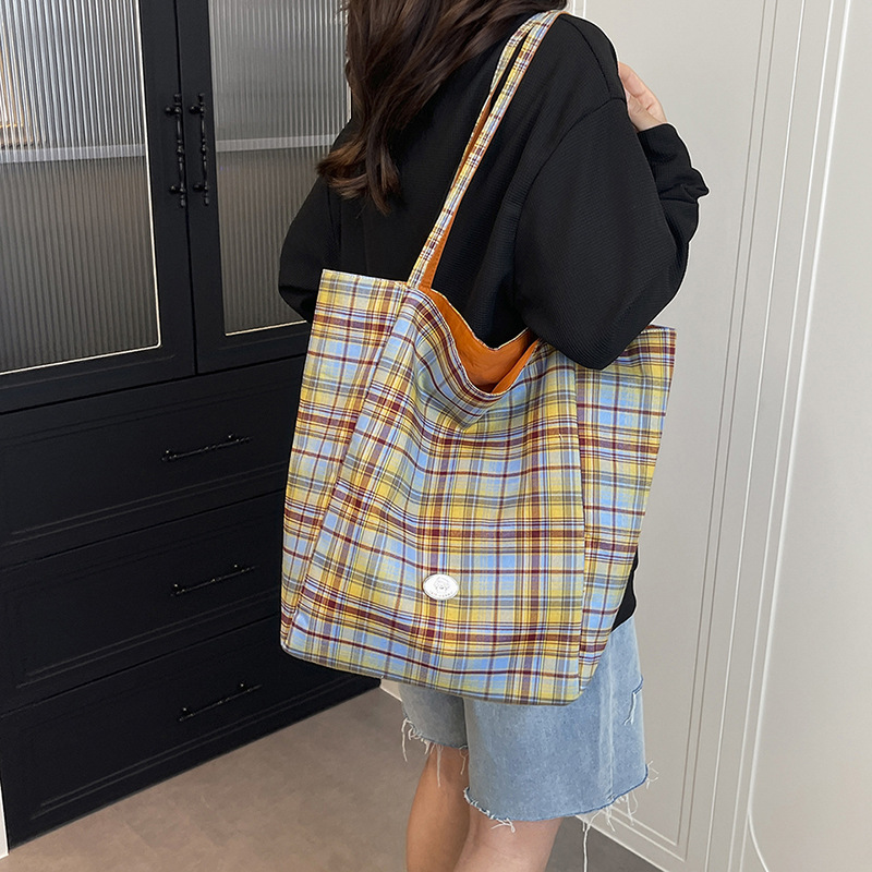 Interior Design Class - Plaid Tote Bag for Women Shoulder