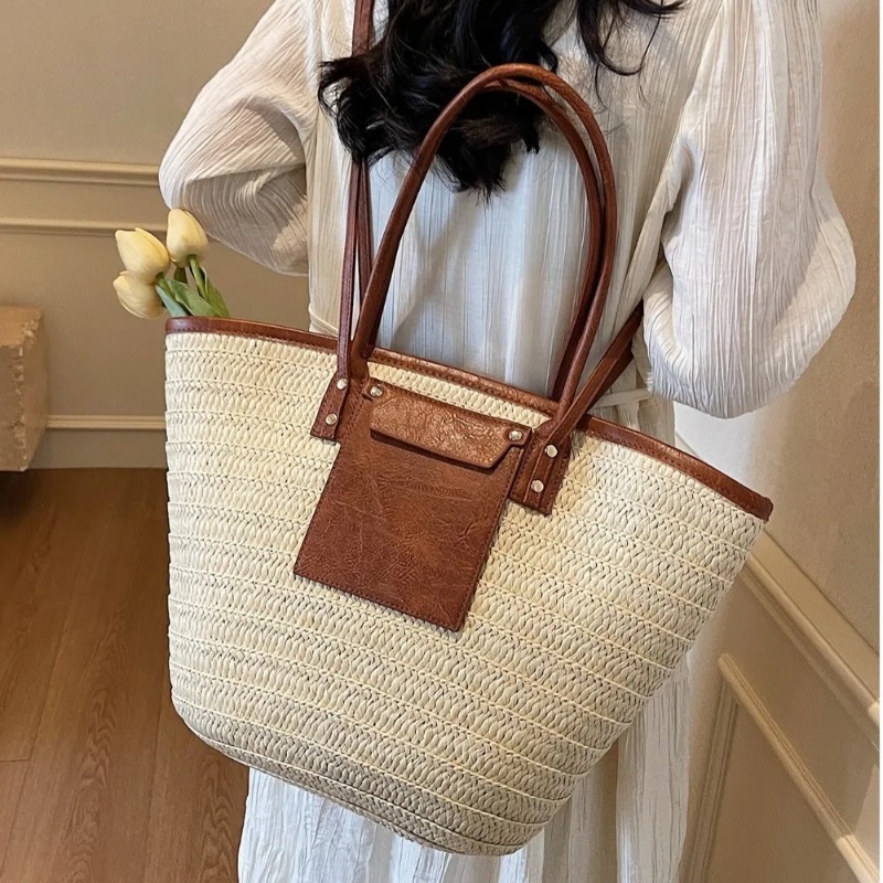 Woven Shoulder Bag Straw Baske - огляд і ціна Interior Design Style