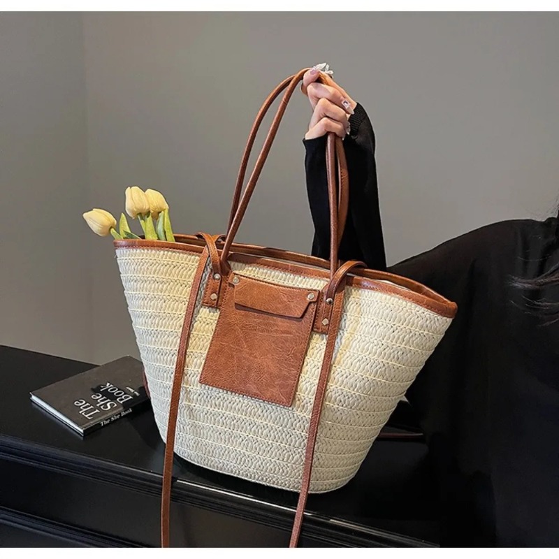 Woven Shoulder Bag Straw Baske - огляд і ціна Interior Design Style