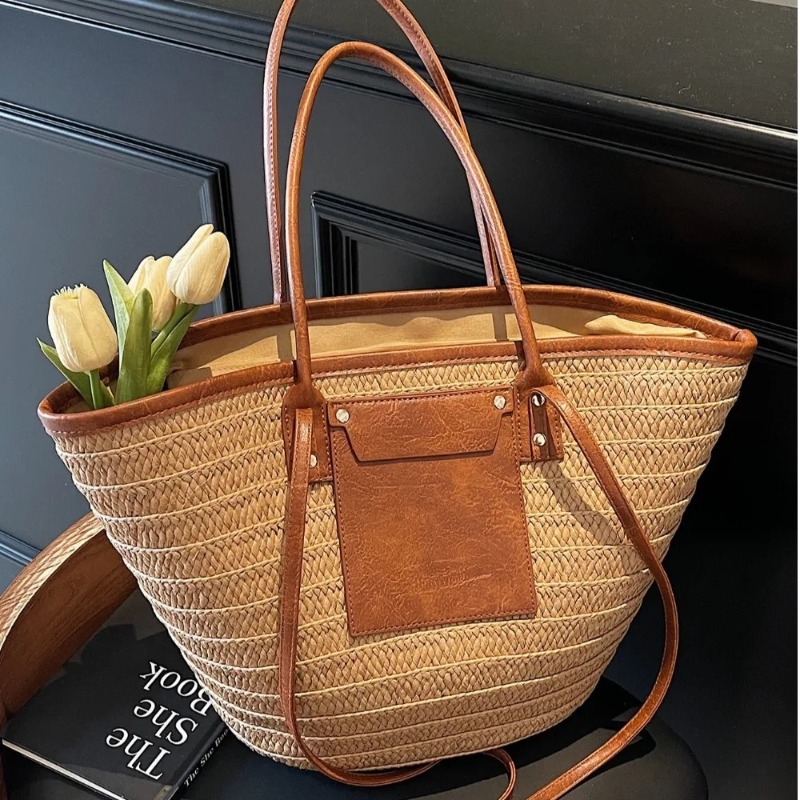 Woven Shoulder Bag Straw Baske - огляд і ціна Interior Design Style