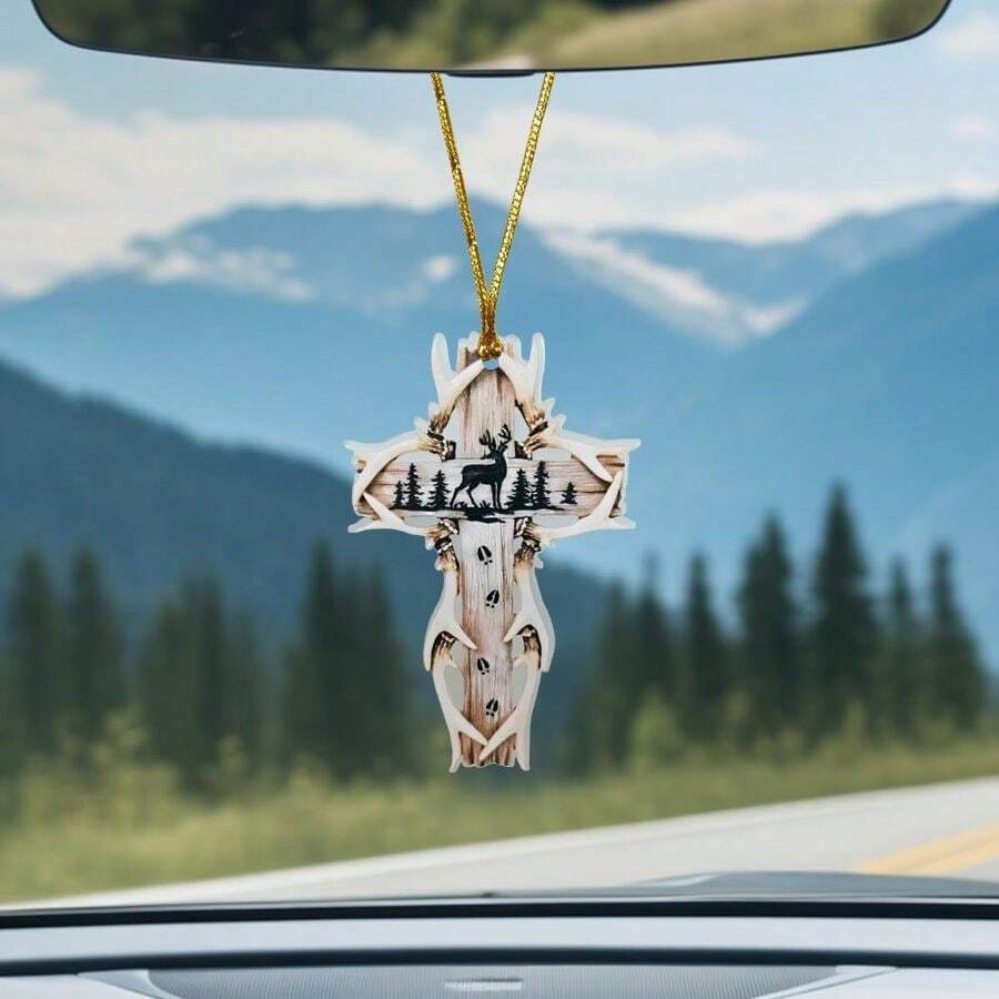 Deer Antler Cross Car Rearview - огляд і ціна Interior Design Style