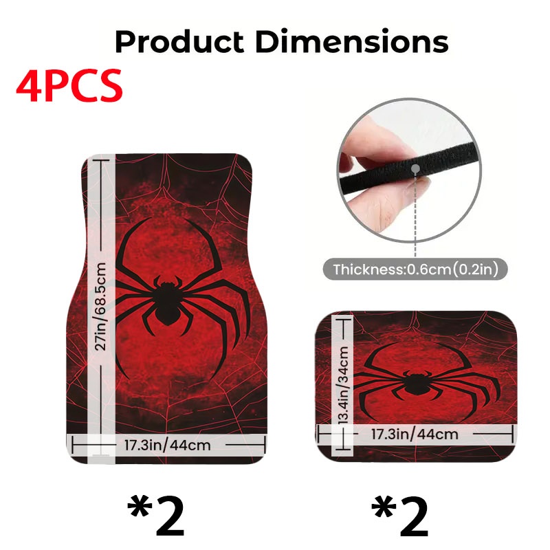 5pcs Car Floor Mats, Black Spi - огляд і ціна Interior Design Web