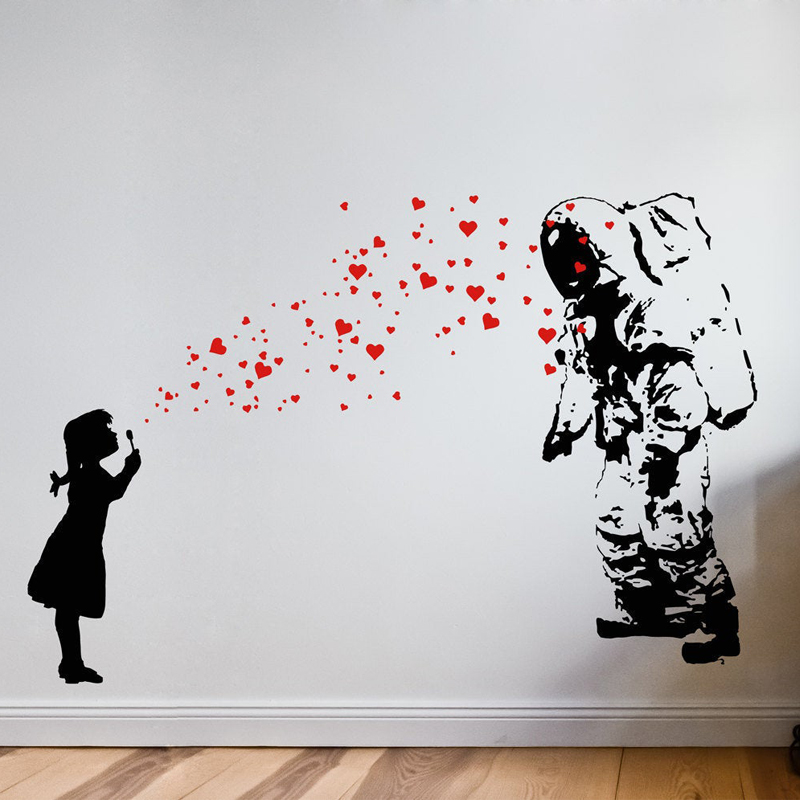Wall Decal ASTRONAUT & HEART B - огляд і ціна Interior Design Layout